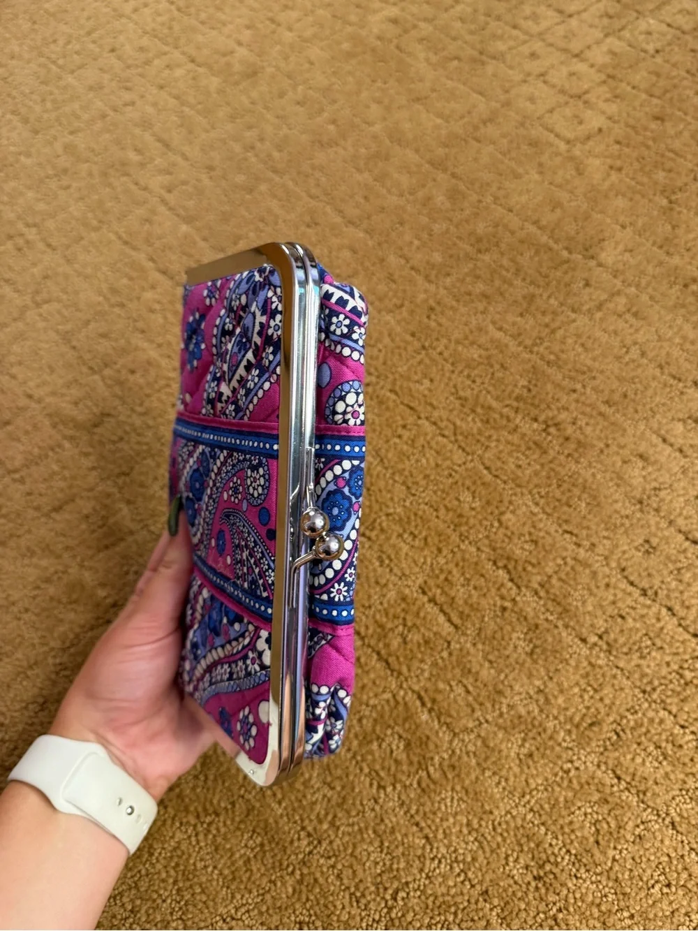 Vera Bradley Kisslock Clutch Wallet Boysenberry Pattern